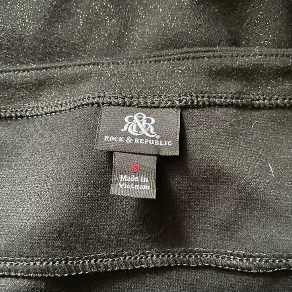 Rock & Republic Black & Gold Sparkle Seamed Pencil Skirt - Size Small - Mini - Picture 4 of 7